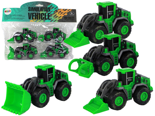 Conjunto veículos agrícolas verdes, 4 peças