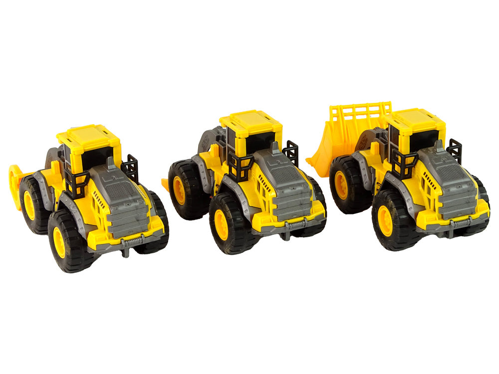 Conjunto veículos de construção amarelos, 3 modelos