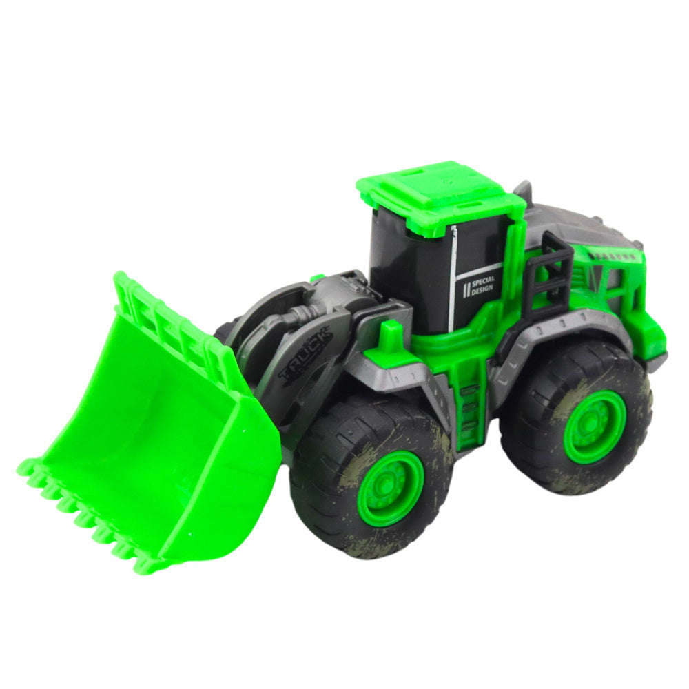 Veículos de construção com escavadora, pá carregadora e bulldozer verdes (1 unidade)