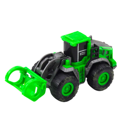 Veículos de construção com escavadora, pá carregadora e bulldozer verdes (1 unidade)