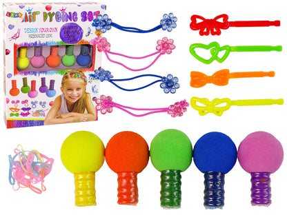 Conjunto infantil para colorir o cabelo, 5 tintas e borrachas