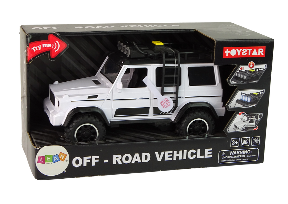 Carro todo-o-terreno branco 1:14 com luzes e sons