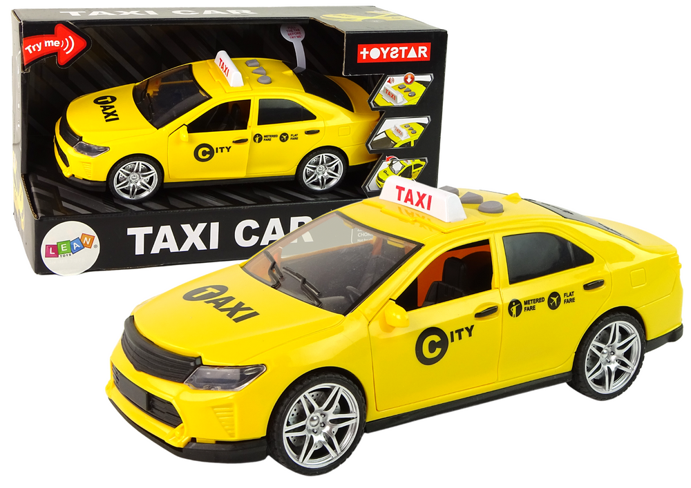 Táxi amarelo 1:14 com luzes e sons