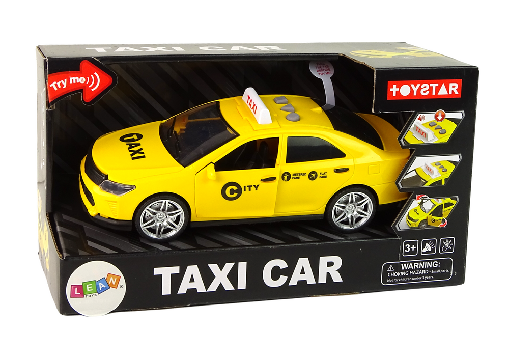 Táxi amarelo 1:14 com luzes e sons
