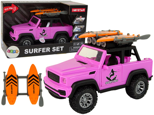 Carro todo-o-terreno rosa surf 1:14 de fricção