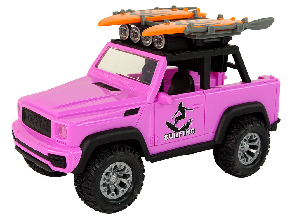 Carro todo-o-terreno rosa surf 1:14 de fricção