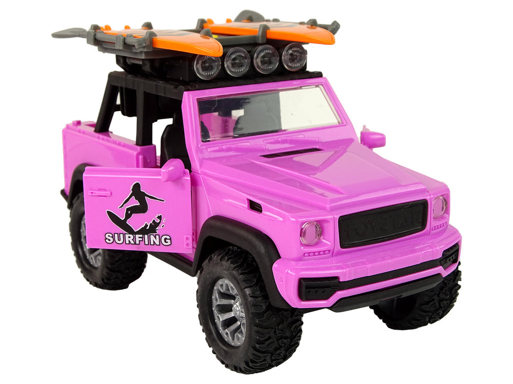 Carro todo-o-terreno rosa surf 1:14 de fricção