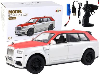 Carro telecomandado branco e vermelho 1:20