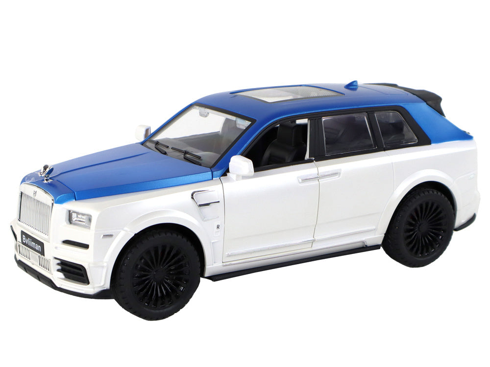 Carro telecomandado branco e azul 1:20