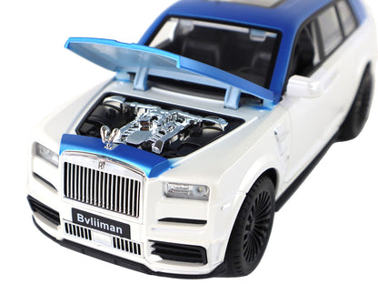 Carro telecomandado branco e azul 1:20