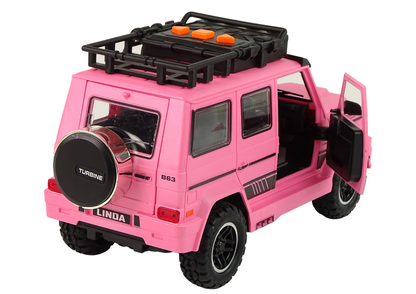 Carro todo-o-terreno rosa V12 turbine