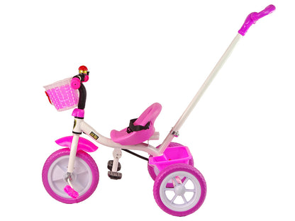 Triciclo PRO100 rosa com cesto e rodas EVA