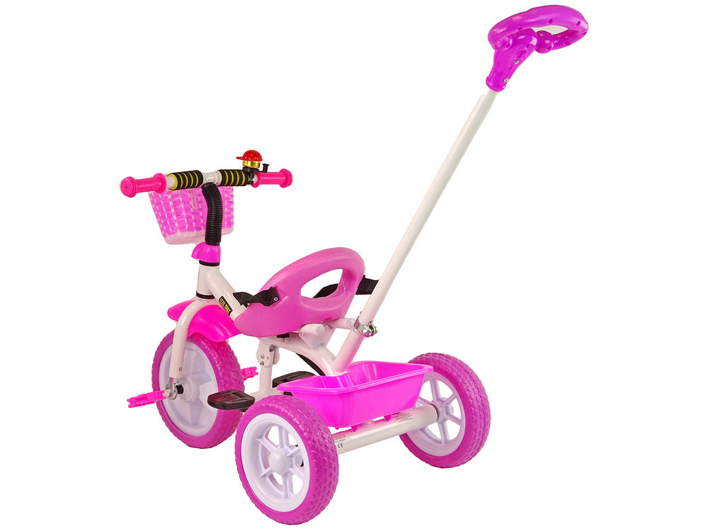 Triciclo PRO100 rosa com cesto e rodas EVA