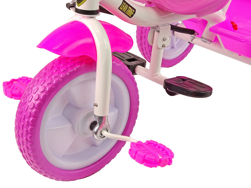 Triciclo PRO100 rosa com cesto e rodas EVA