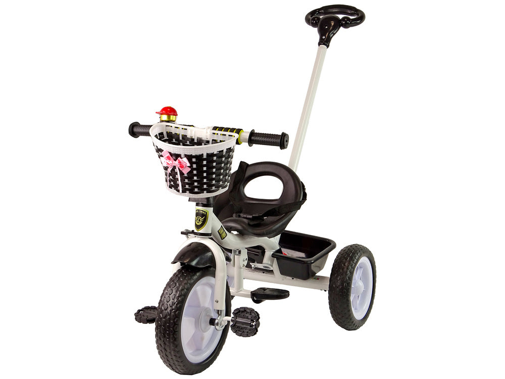 Triciclo PRO100 preto com cesto e rodas EVA