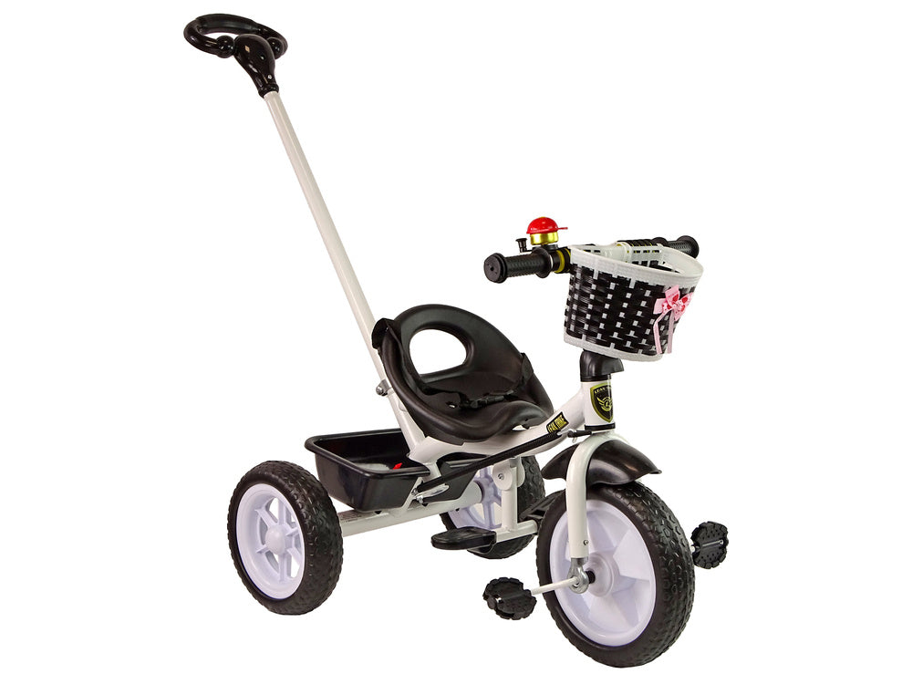 Triciclo PRO100 preto com cesto e rodas EVA