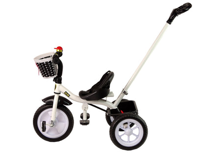 Triciclo PRO100 preto com cesto e rodas EVA