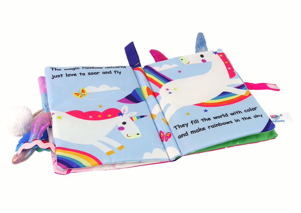 Livro unicórnio colorido macio