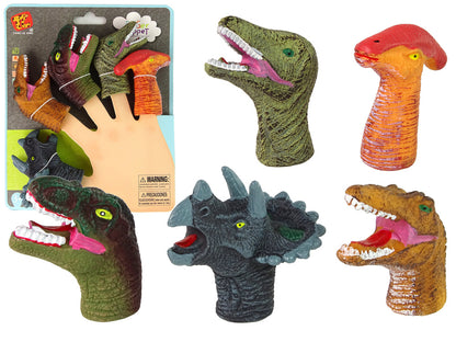 Dedoches Dinossauros coloridos, 5 peças