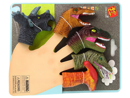 Dedoches Dinossauros coloridos, 5 peças