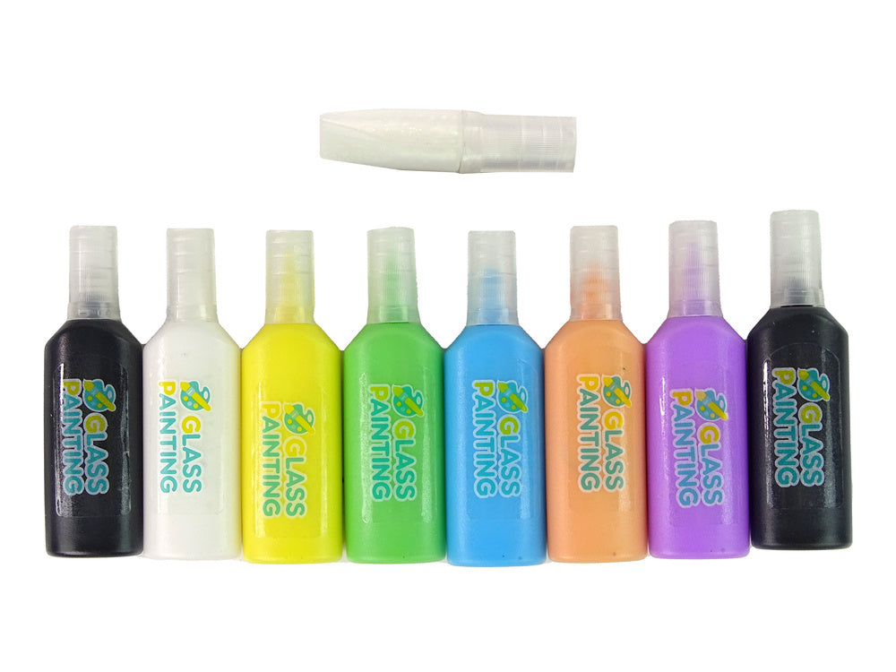 Autocolantes de janela DIY unicórnio, 8 cores com glitter