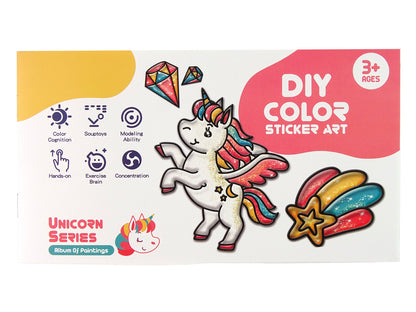 Autocolantes de janela DIY unicórnio, 8 cores com glitter