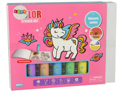 Autocolantes de janela DIY unicórnio, 8 cores com glitter