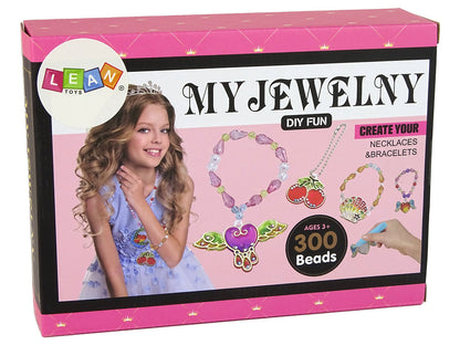 Conjunto de bijutaria DIY com contas e canetas