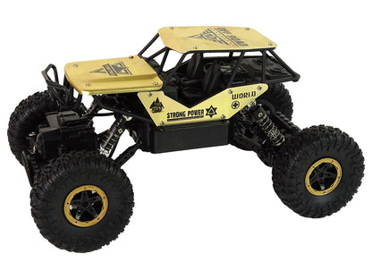 Carro RC de rodas altas 1:18 preto dourado