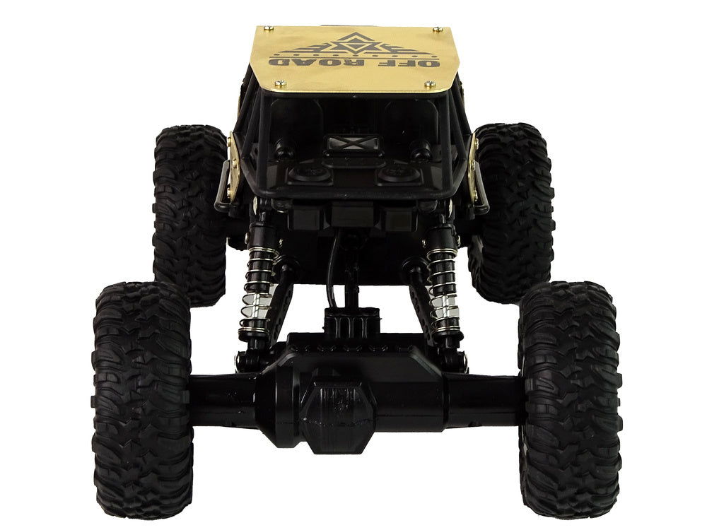 Carro RC de rodas altas 1:18 preto dourado