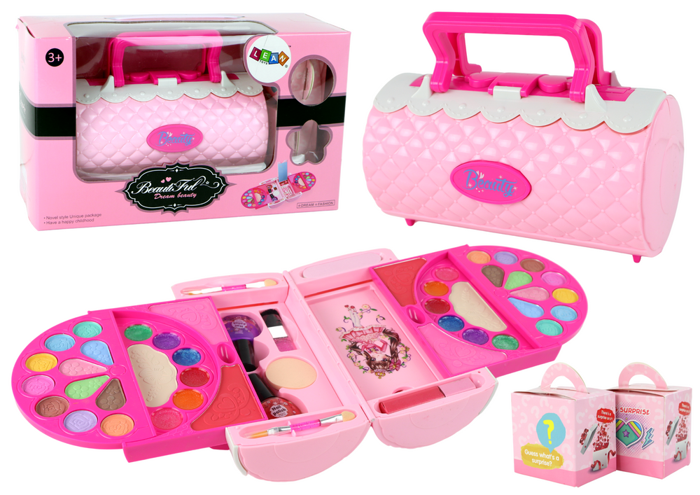 Mala de maquilhagem com sombras rosa