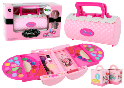 Mala de maquilhagem com sombras rosa