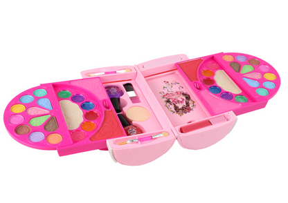 Mala de maquilhagem com sombras rosa
