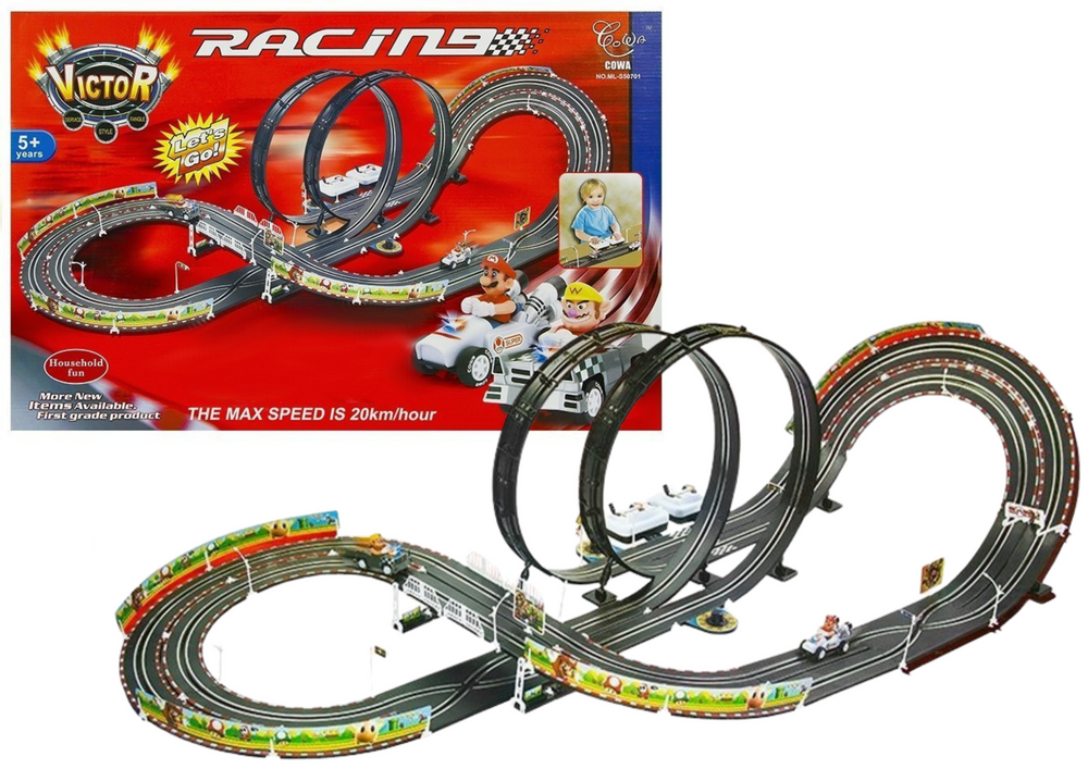 Pista corrida Mario 452 cm com 2 carros