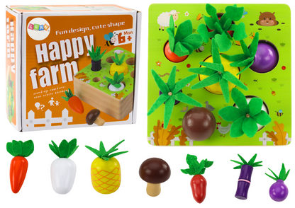 Jogo da memória frutas e legumes em madeira