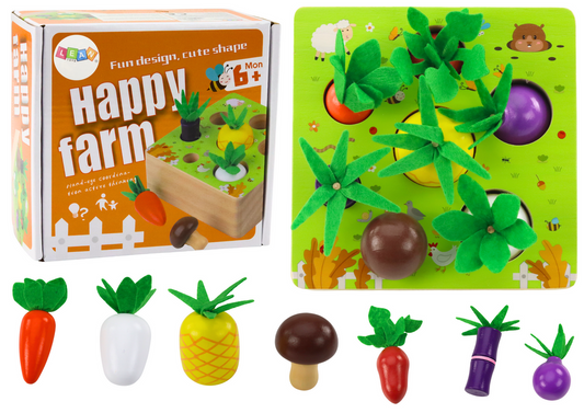Jogo da memória frutas e legumes em madeira