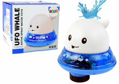 Brinquedo de banho baleia com suporte branco