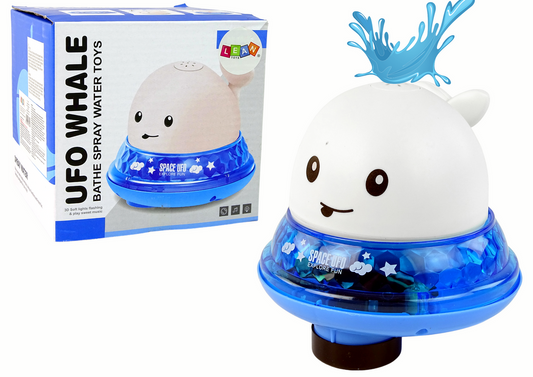 Brinquedo de banho baleia com suporte branco