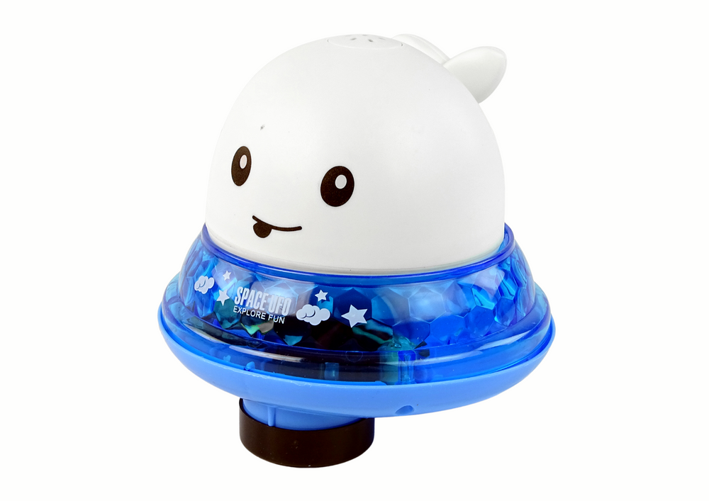 Brinquedo de banho baleia com suporte branco