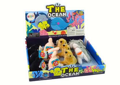 Mini peluches animais marinhos, 4 modelos