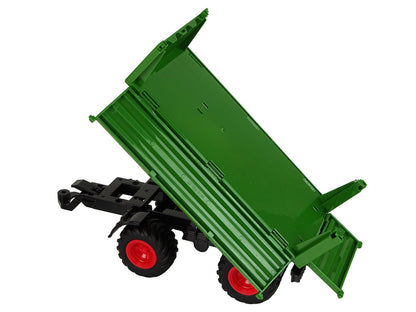 Trator RC com reboque 1:24 vermelho e verde