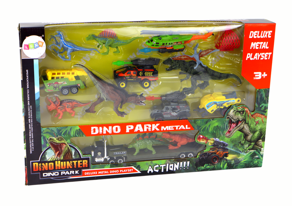 Conjunto veículos helicóptero dinossauro 8 peças coloridas