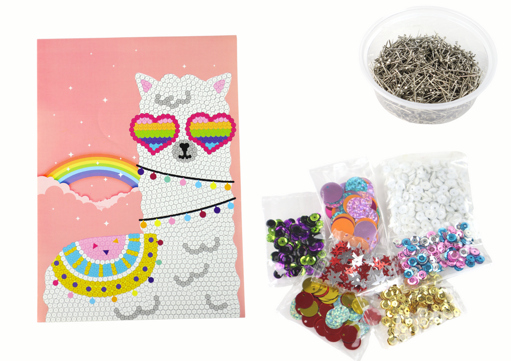 Kit DIY de lantejoulas moldura coruja colorida