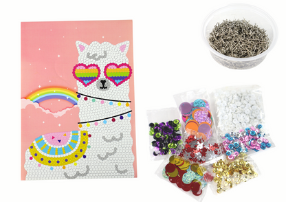 Kit DIY de lantejoulas moldura coruja colorida