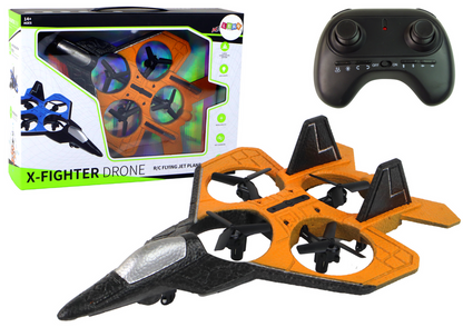 Avião de combate drone telecomandado laranja