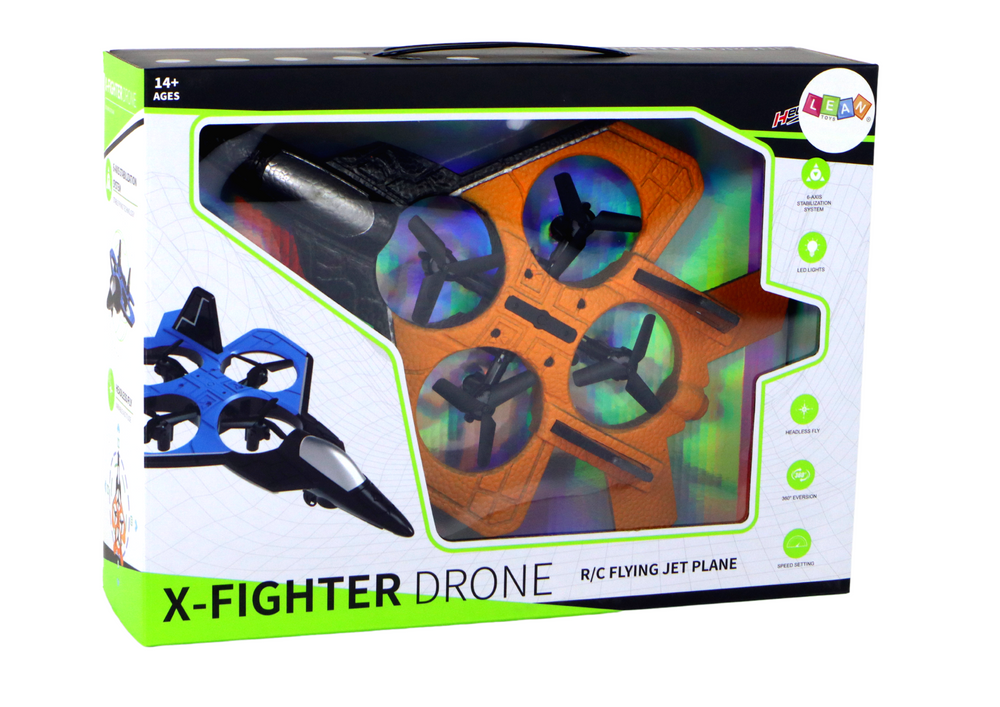 Avião de combate drone telecomandado laranja