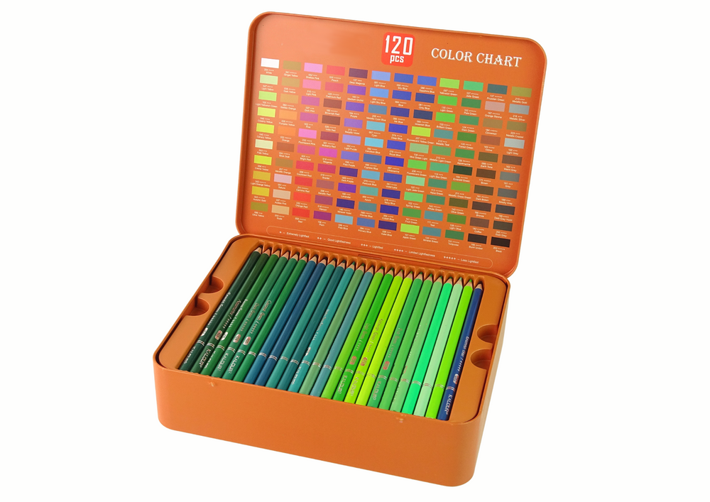 Conjunto de artista 120 peças com lápis em organizador