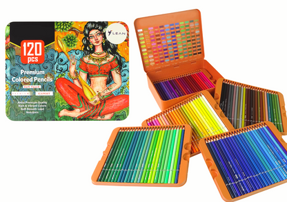 Conjunto de artista 120 peças com lápis em organizador