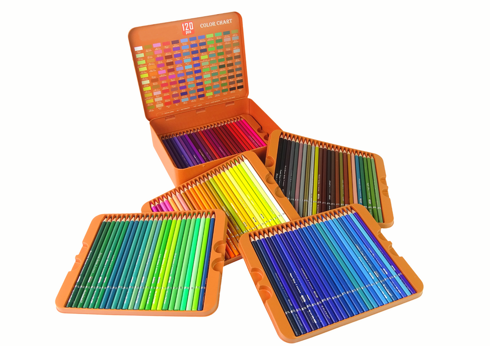 Conjunto de artista 120 peças com lápis em organizador