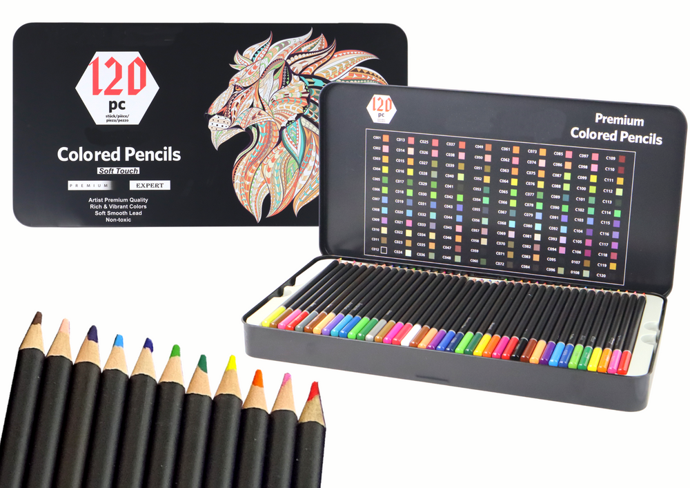 Conjunto premium de lápis 120 peças em várias cores
